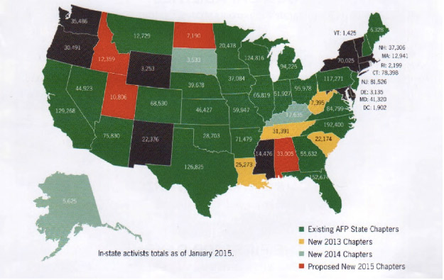 Americans for Prosperity State Chapters Map
