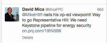 David Mica's tweet about Florida Representative Mike Hill