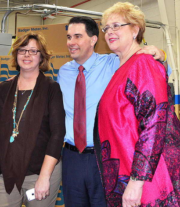 Photo of Lorri Pickens with Scott Walker and Wisconsin Family Action's Julie Appling