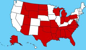 USA map showing Red states