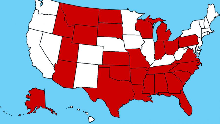 USA map showing Red states