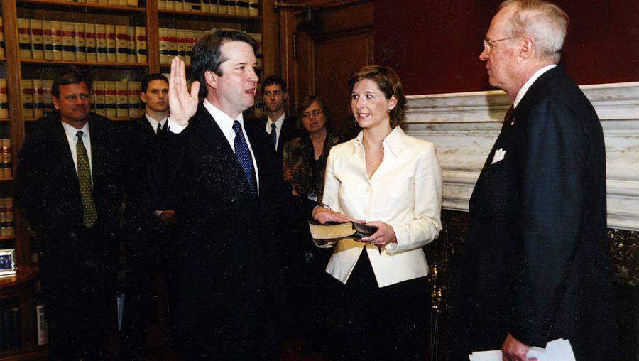 Brett Kavanaugh is sworn into DC Circuit by Justice Anthony Kennedy (2006).