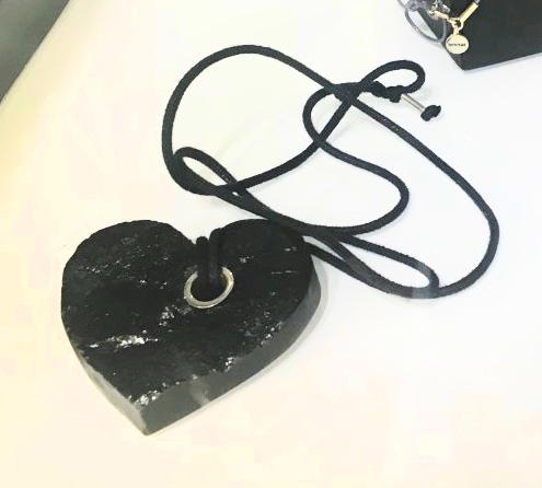Chunk of coal carved into the shape of a heart