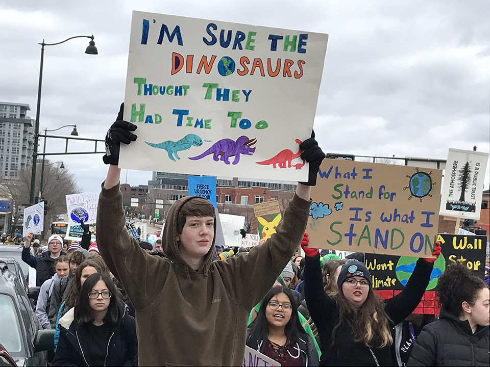 Dinosaurs Thought They Had Time Too, Climate March, Madison, WI, 3-15-2019