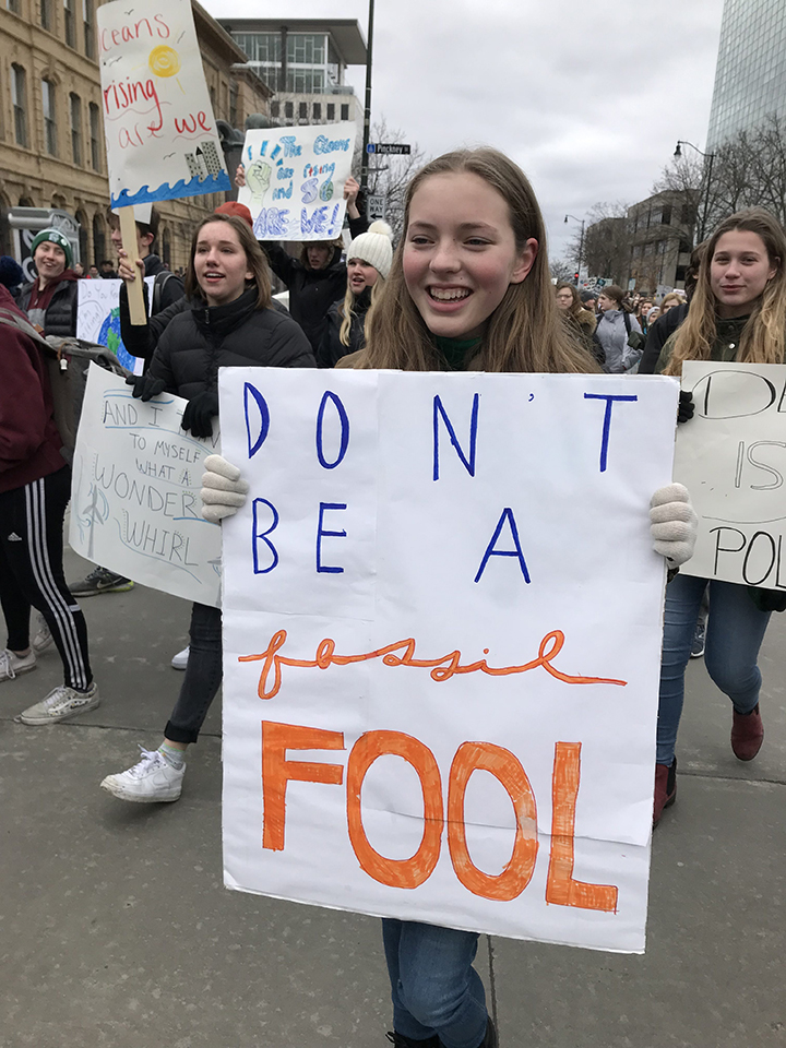 Don't Be A Fossil Fool, Climate March, Madison, WI, 3-15-2019