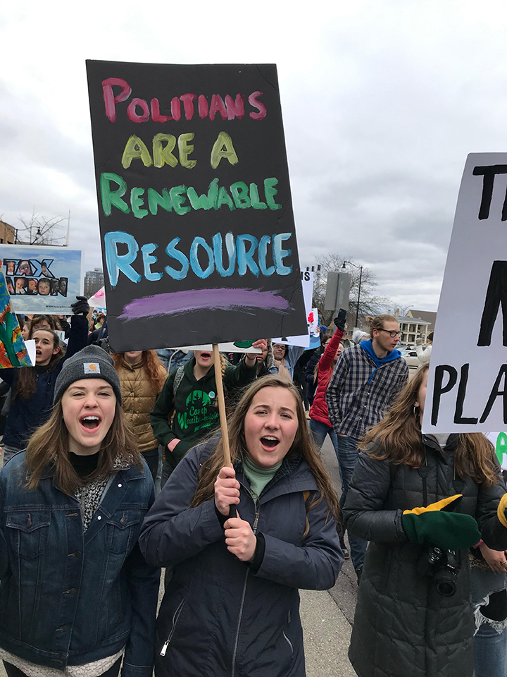 Politicians Are A Renewable Resource, Climate March, Madison, WI, 3-15-2019